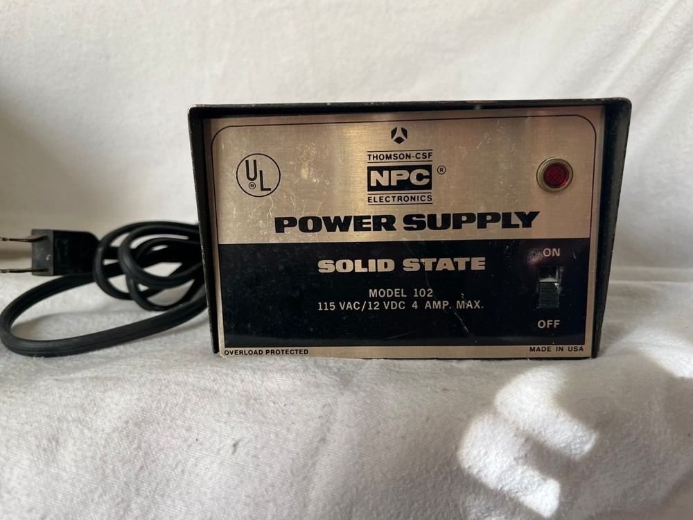 Untested NPC Model 102 Power Supply 115VAC/12 VDC 4 Amp Solid State