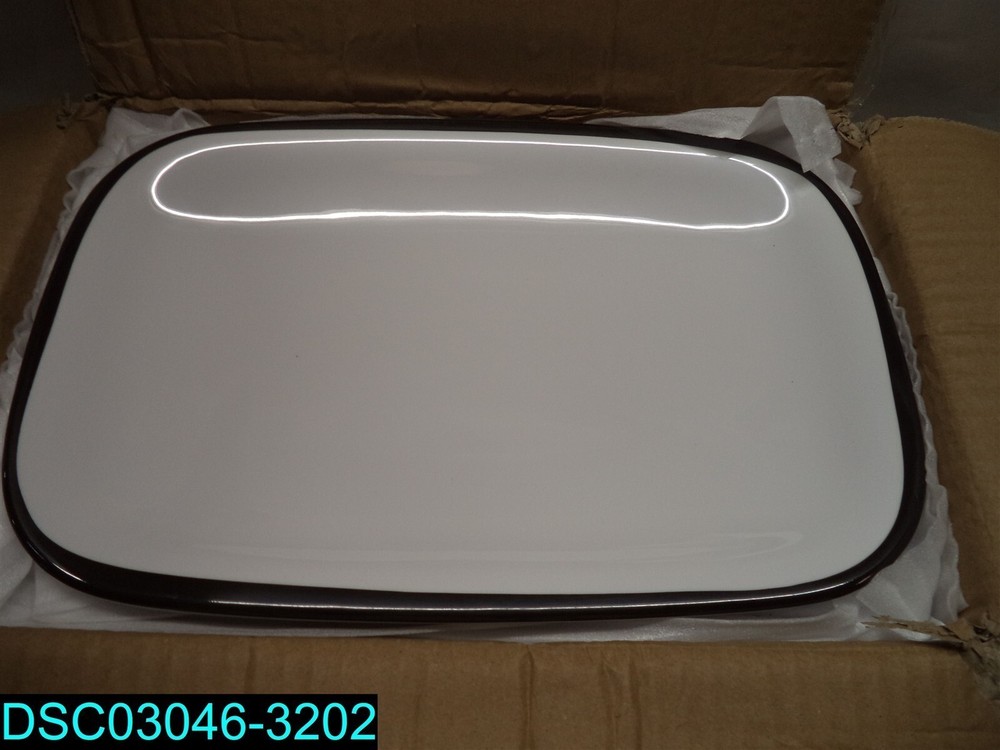 QTY=12: CS1280W/BK 11.75? x 7.75? Enamelware Melamine Rectangular Dinner Platter