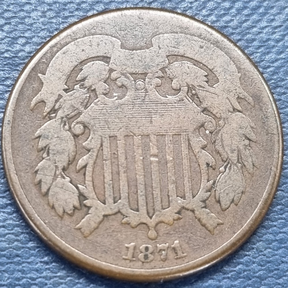 1871 Two Cent Piece 2c Better Grade Key Date #99385