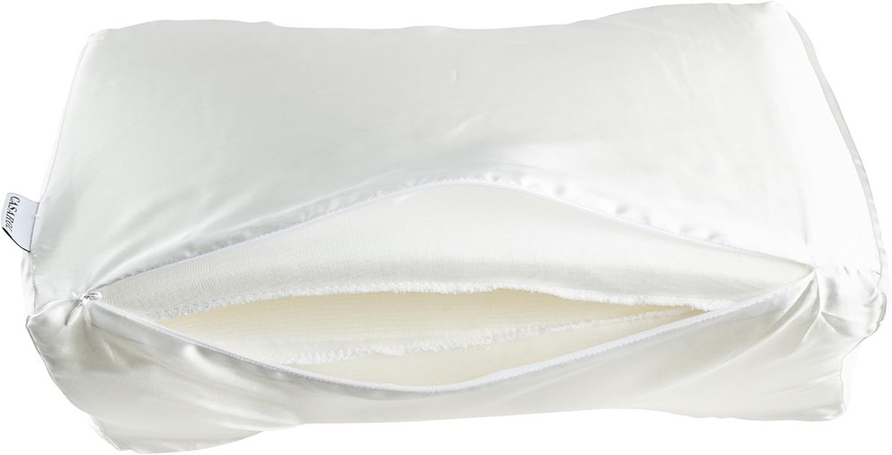 SATIN BACK SLEEPER WITH NECK SUPPORT, WRINKLE PREVENTION MEMORY FOAM POSITIONER