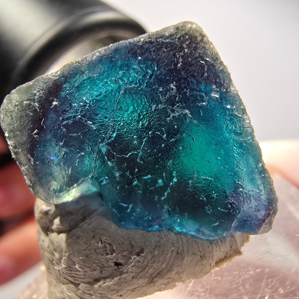 Phantom Fluorite Cube Specimen, Blue Butterfly Pocket, Okorusu, Namibia