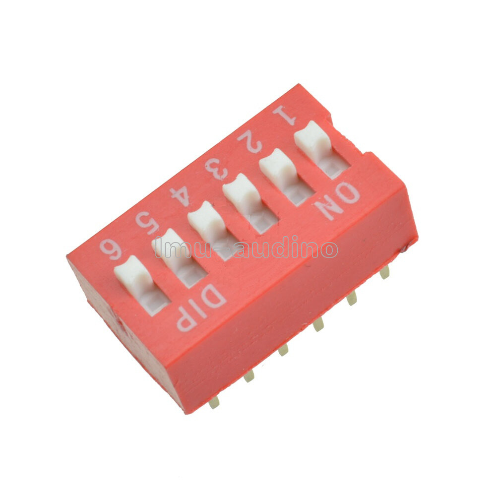 20PCS 2.54mm 6 Position Slide Type Switch Module 6-Bit DIP Red Pitch NEW