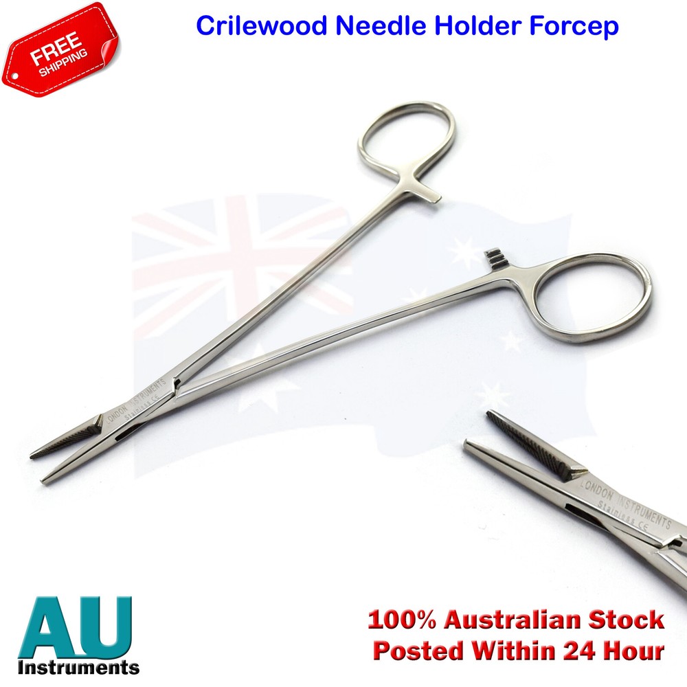 Crile-Wood Needle Holder Microsurgery Suture Forceps Surgical Locking Pliers