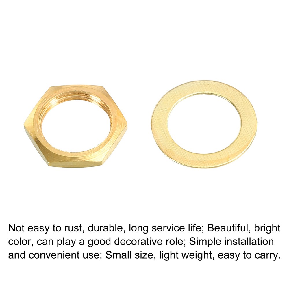 Guitar Nuts and Washers 3/8" Guitar Input Output Jack Socket Nuts Gold,5 Set
