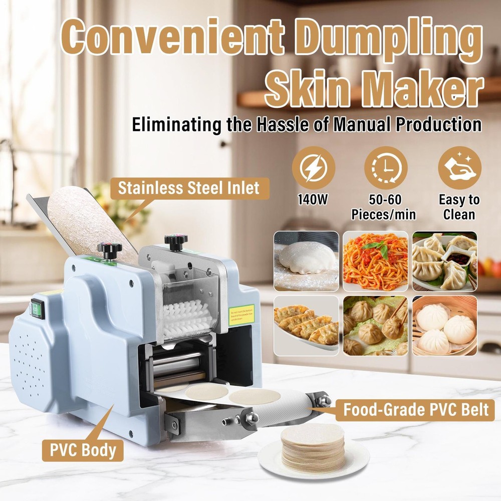 Automatic Dumpling Skin Maker Commercial Wonton Wrapper Making Machine 50Pcs/Min