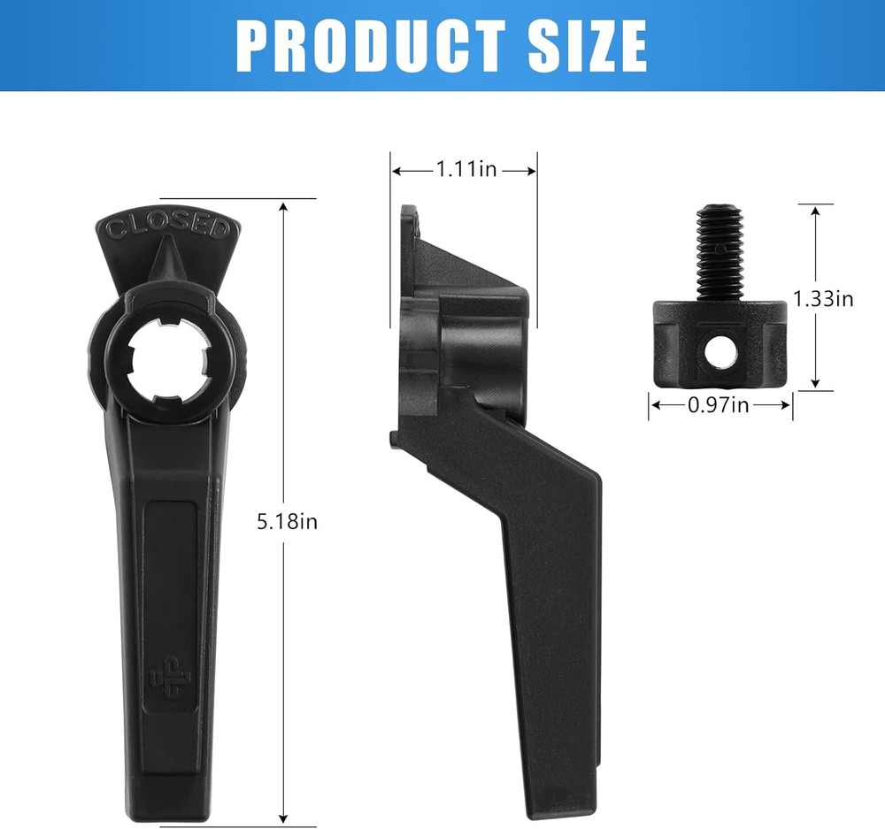 Pool Valve Handle Replacement for praher pool valve handle 2-pack Black