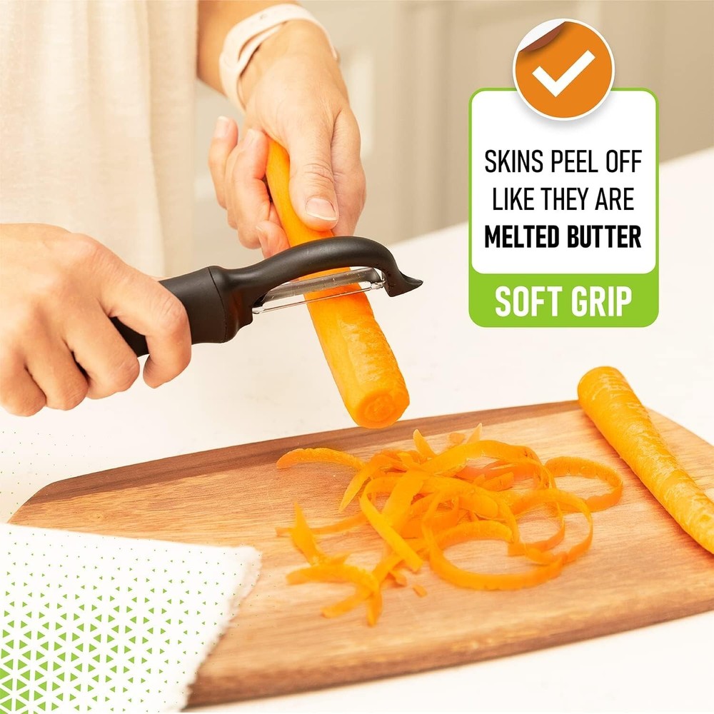 Premium Swivel Vegetable Peeler, Soft Grip Handle and Ultra Sharp Stainless Stee