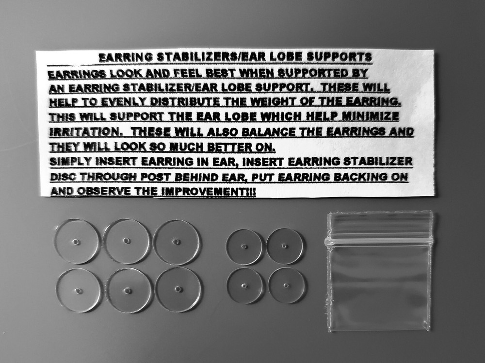 NEW QTY DISCOUNTS! - EARRING STABILIZERS - 2 SIZE -LARGE & RARE SMALL COMBO PACK