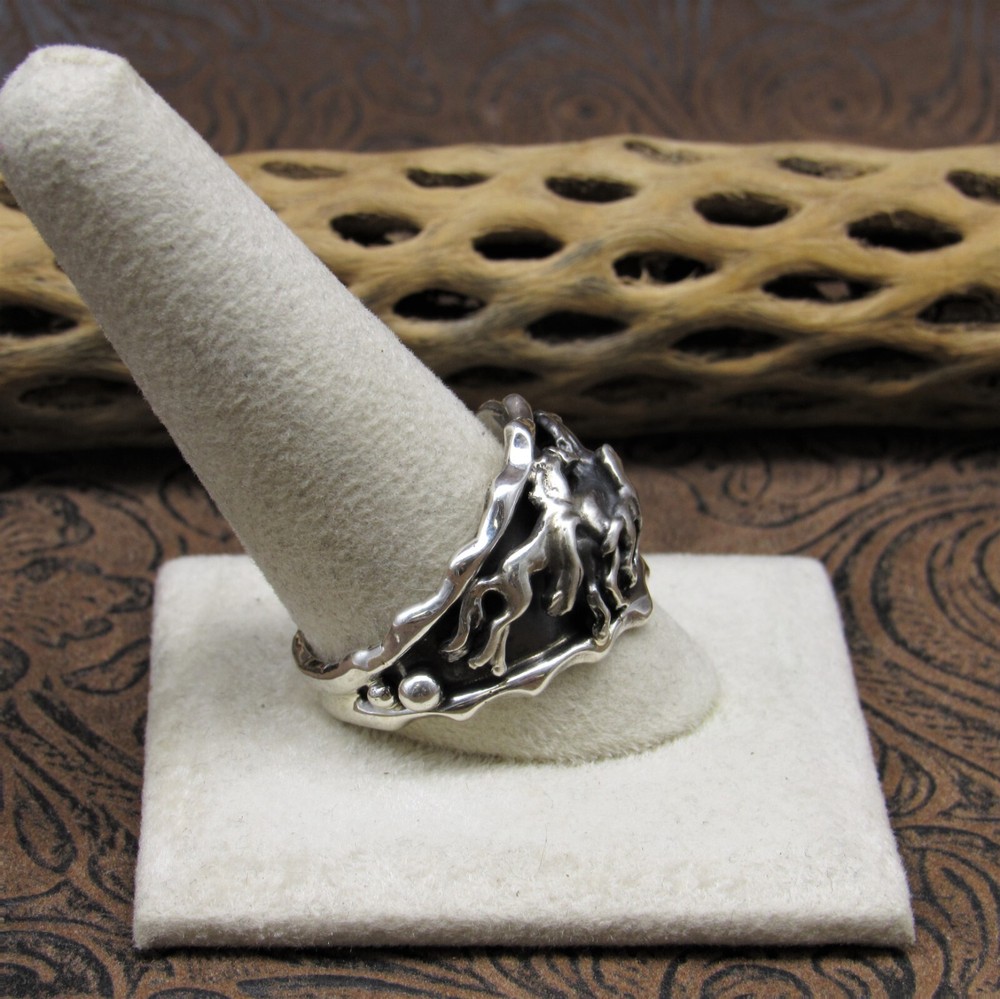Sterling Silver Horse Ring Size 12+