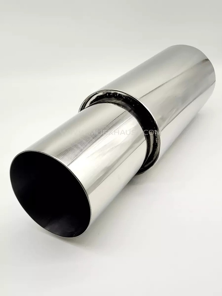 4" Jap Style Tip Box 2.25" Inlet Universal Exhaust Performance Back Box Weld-On