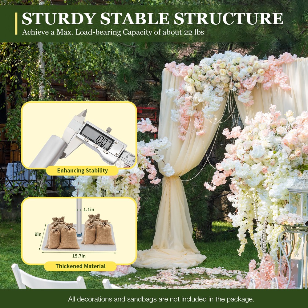 10ft x 10ft Backdrop Stand Pipe Kit Heavy Duty Wedding Back Adjustable Stand
