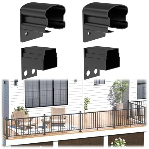 4 Pack Aluminum Deck Railing Bracket Connector, Fixed The Brackets- Fixed