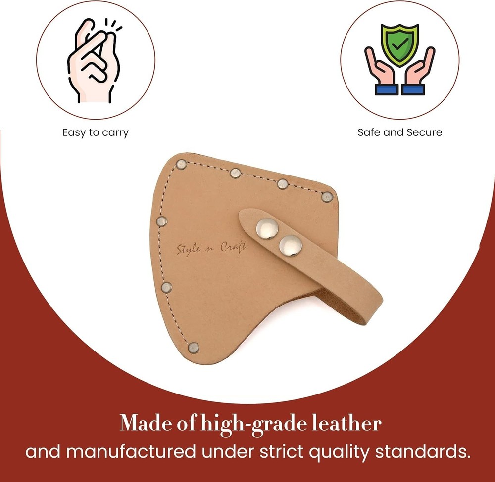 Heavy Duty Leather Axe Sheath with Snap Closure
