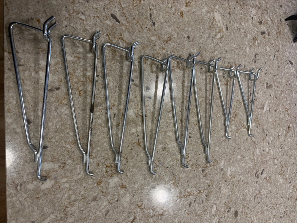 Pegboard Shelf Hooks for 1/4" Peg Board - Shelf Organizer for Workshop or Garage