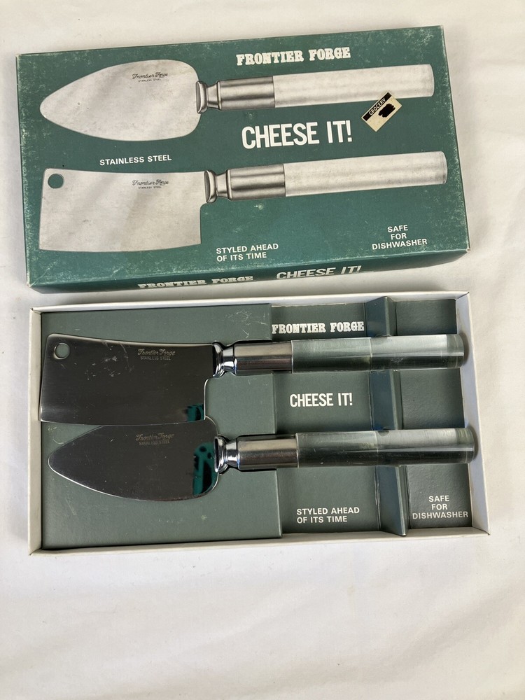 MCM Vintage Frontier Forge CHEESE IT! Cheese Serving Set Stainless Steel