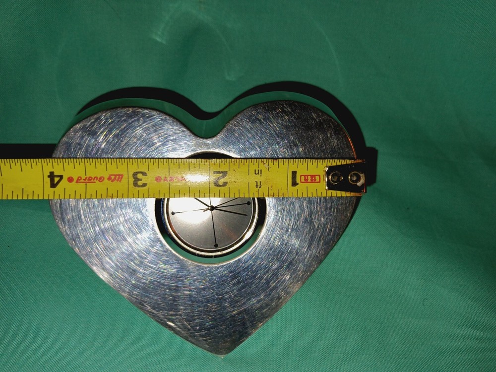 Nambe heart-shaped "Studio" clock