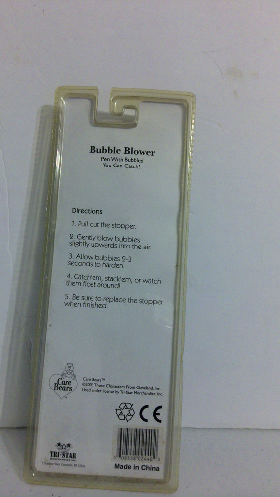 Vintage Care Bears Grumpy Bubble Blower Pen YELLOWED