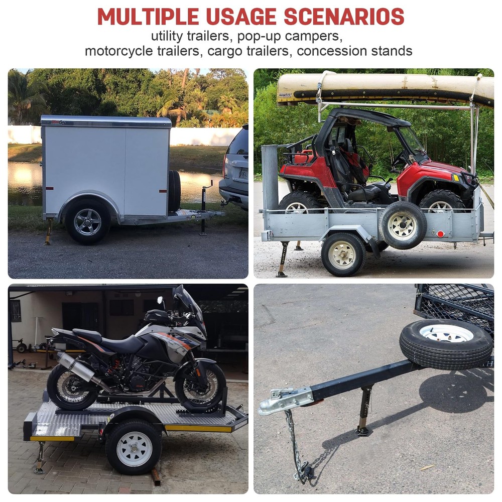 Telescoping RV Camper Accessories - 2 Pack Trailer Stabilizer Jacks, Black