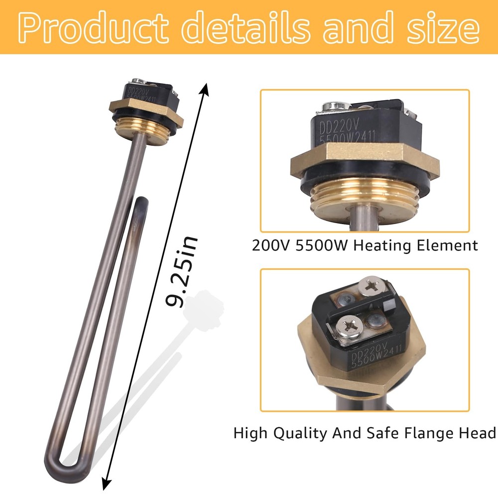 Titanium HE 55220 Tankless Water Heater Heating Element, Screw in Mixed color