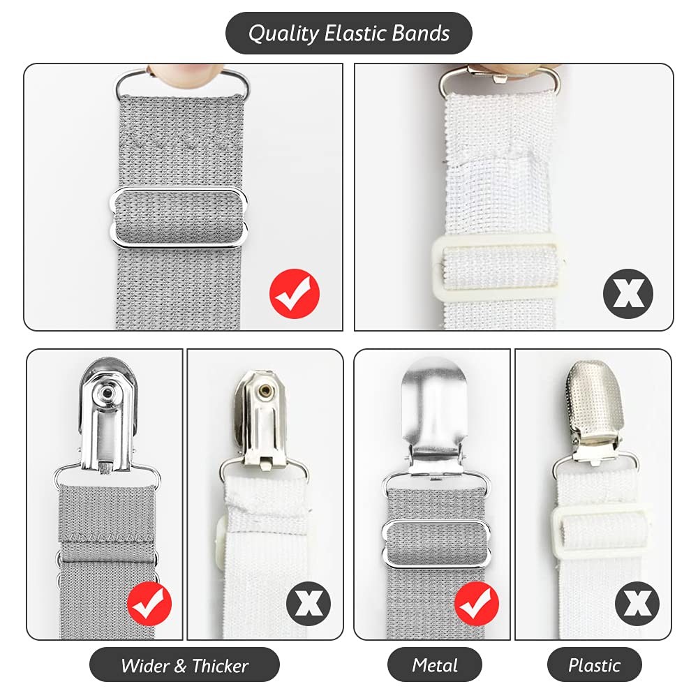 8 Pcs Adjustable Fitted Sheet Straps, Bed Corner, Clips, Fasteners, Suspenders