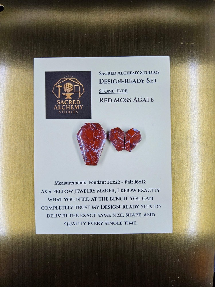 Coffin Shape - Red Moss Agate - Design-Ready Sets