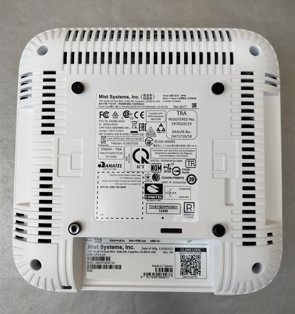 Mist Systems by Juniper AP43-US Premium 802.11ax WiFi & BLE Array Access Point