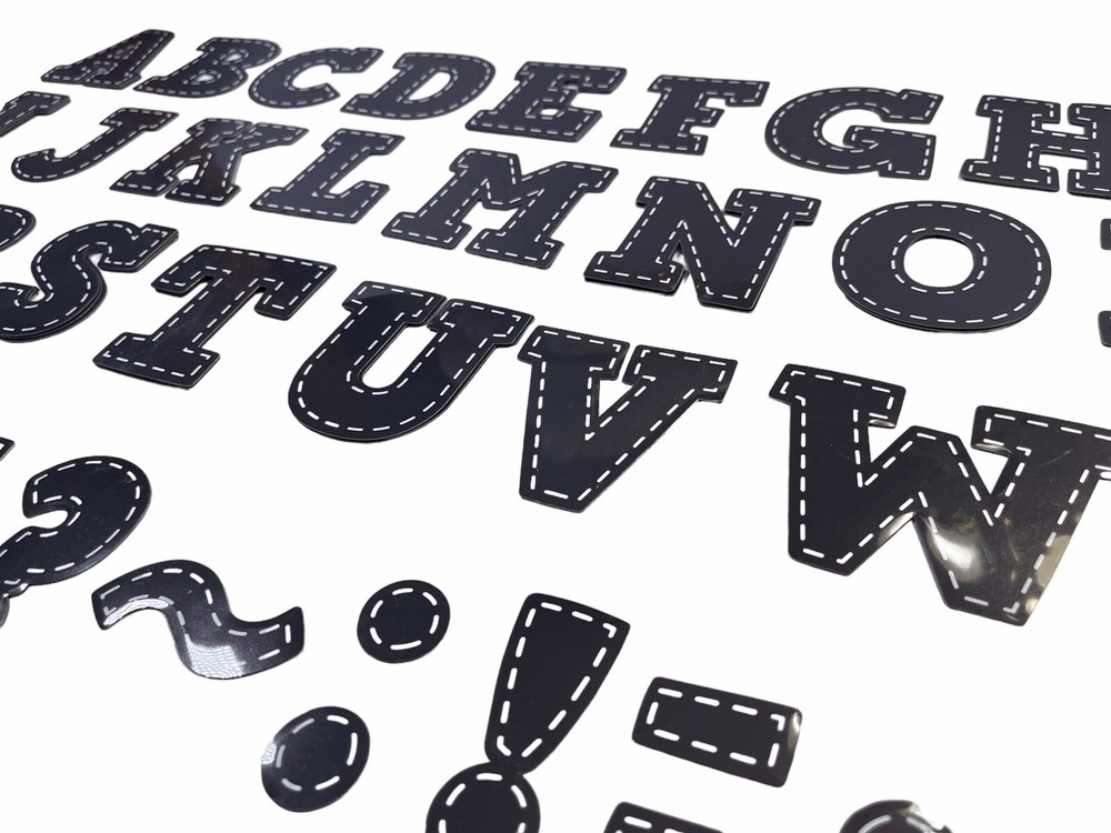 Teacher Created Resources Black Stitch Bold Block 3" Magnetic Letters
