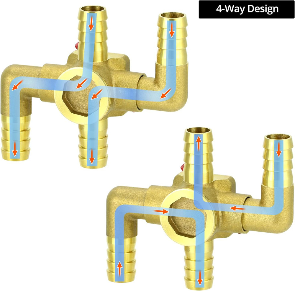 Heater Core Bypass Valve 4-Way Solid Brass Automobile Integrated Manua