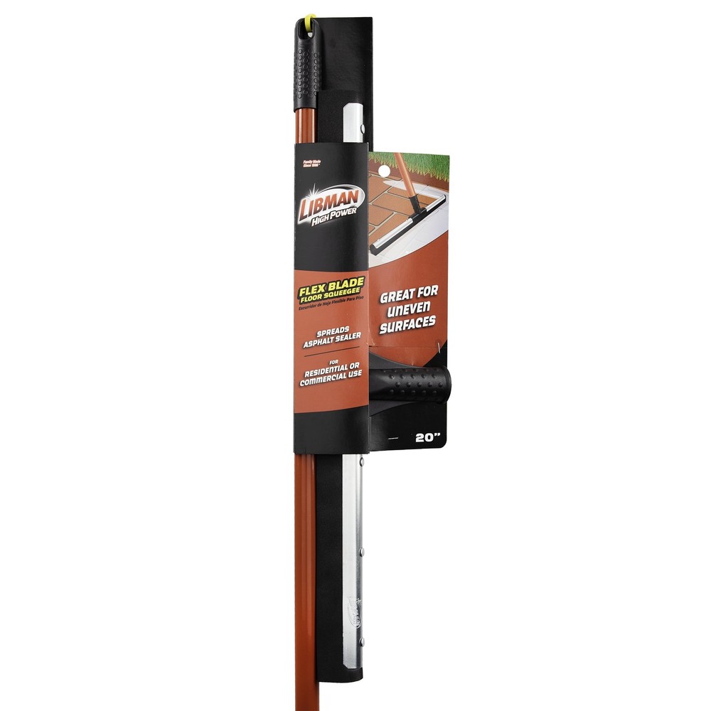 Libman 20" Rubber Flex Blade Floor Squeegee Red Steel Handle