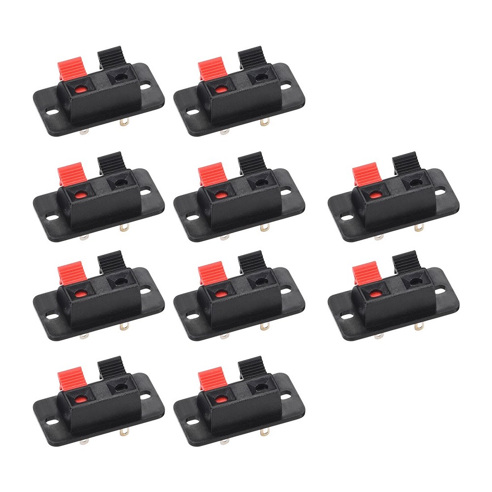 2 Way Speaker Spring Push Terminals Connector Block Strip 10pcs #4