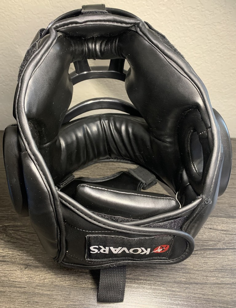 Black Kovars Karate/Sparring Head Gear with Cage. Mixed Martial Arts Size Medium