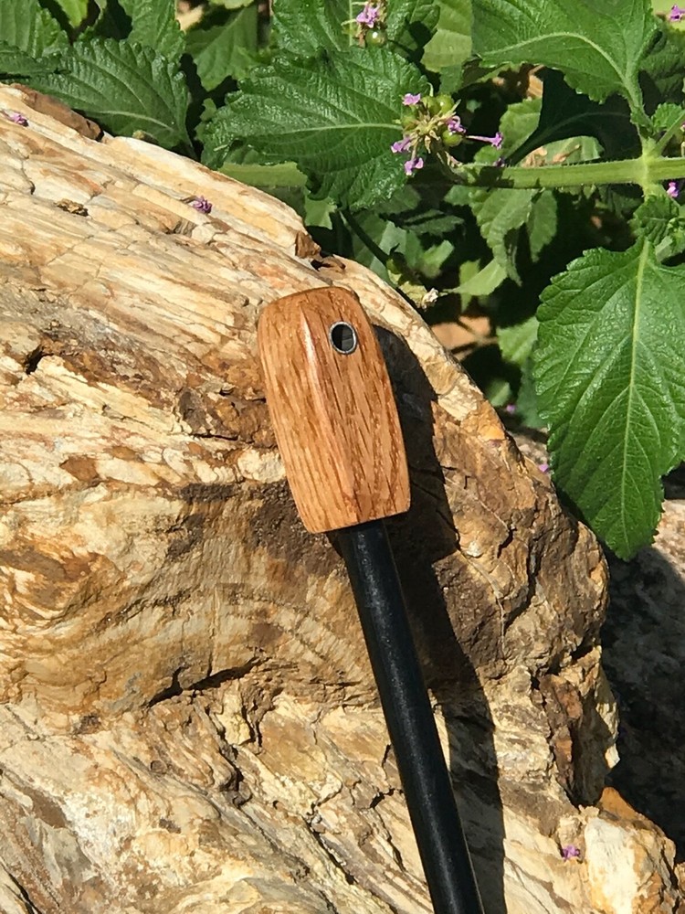 Handmade Solid Oak Handle 3/8" Ferrocerium Rod/Striker W/ Stainless Lanyard Hole