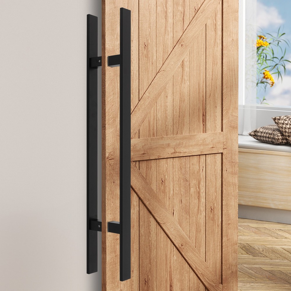 Stainless Steel Double Sided Push Pull Door Handle, H-shaped Door Pull Handle