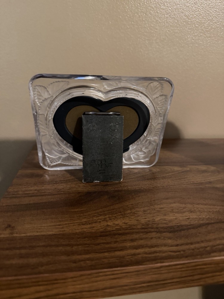 Studio Nova Crystal Heart Shaped Frame Made In Japan. 5x6”