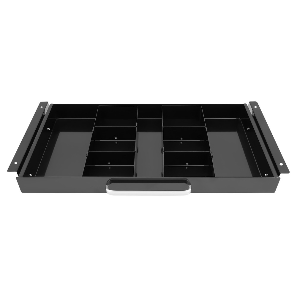 Sliding Under Desk Drawer Black Metal Pull Out Under Table Storage Organizer