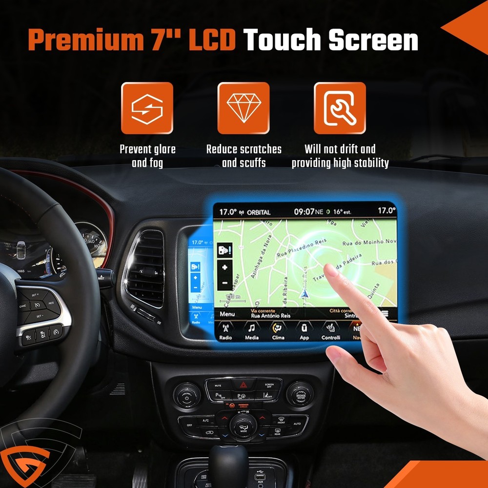 7" LCD Touch Screen w/ Frame For 2017-2020 Jeep Compass Radio Navigation Replace