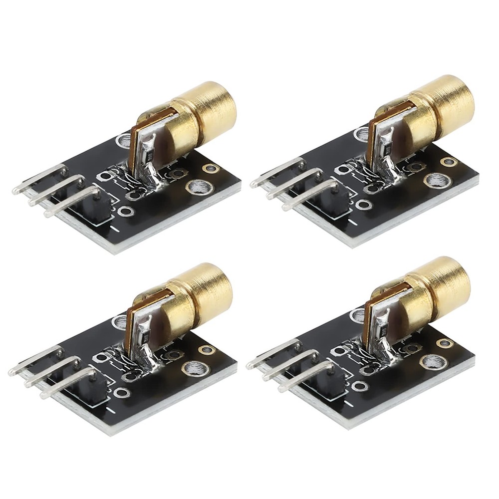 4 Pcs 3 Pin 650nm Red Transmitter Module Dot Diode Copper Head Sensor Module For