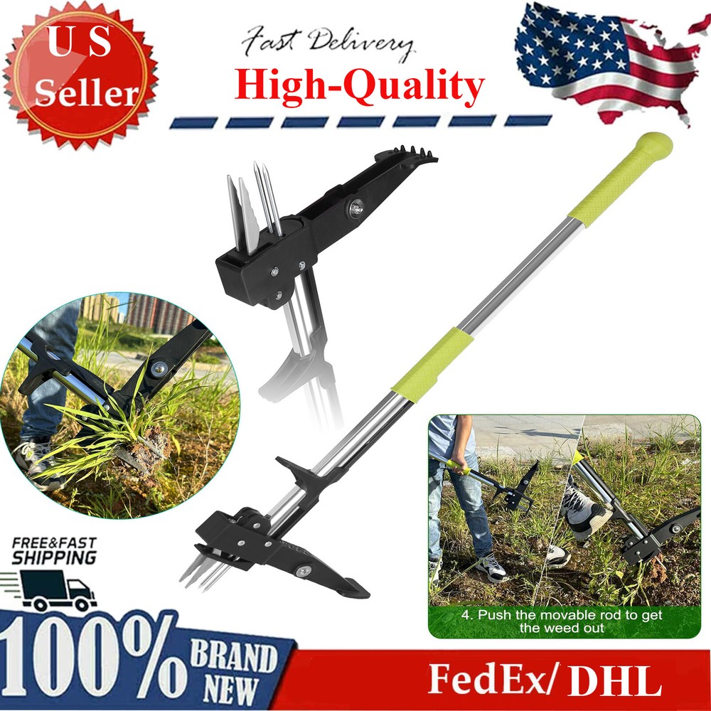 38.9" Stand Up Weed Puller Manual Weed Remover Tool No Bending Root Weeder