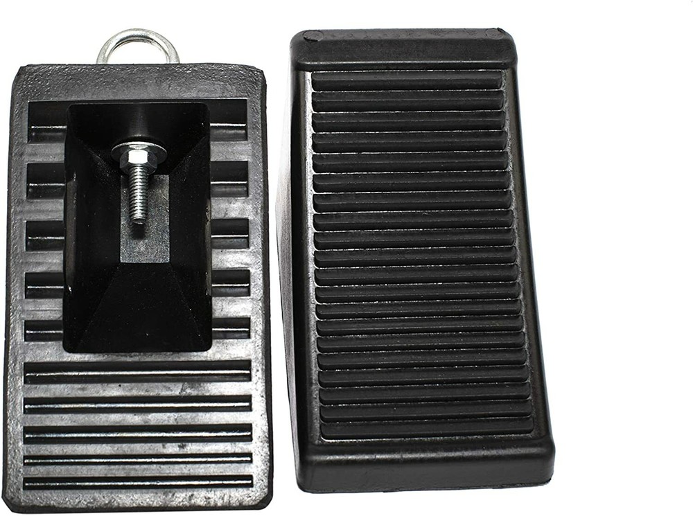 Heavy Duty Solid Rubber Wheel Chocks Truck Rv Camper Trailer Car Tire Stopper