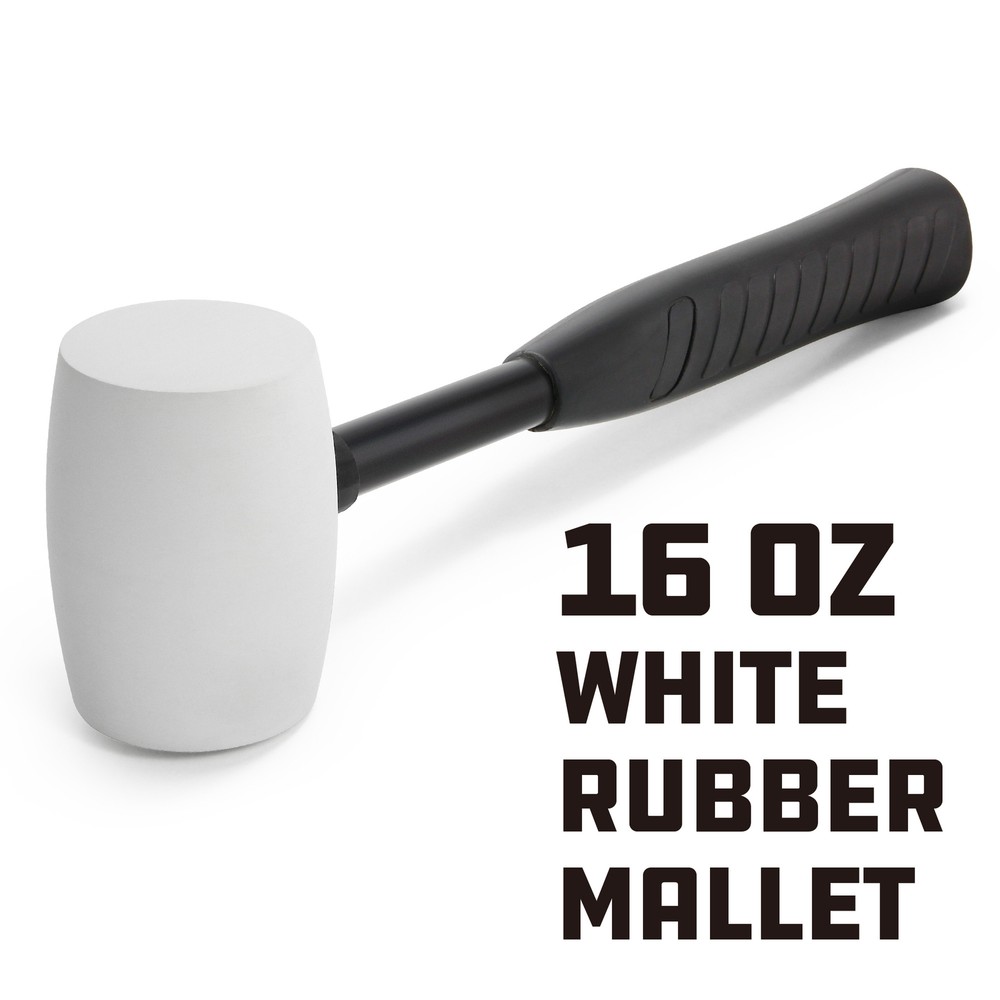 Powerbuilt 16 Ounce White Rubber Mallet - 648336
