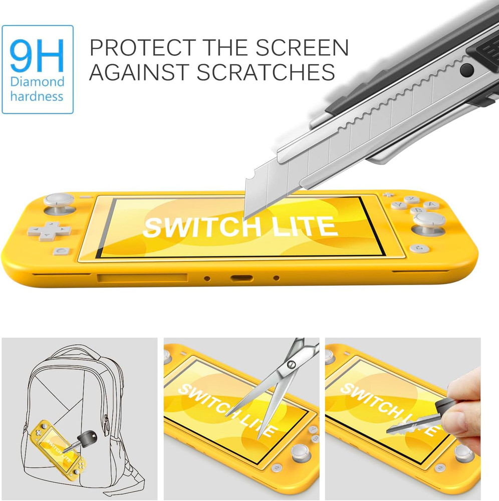 Ivoler [4 Pack Screen Protector Tempered Glass for Nintendo Switch Lite, Transpa