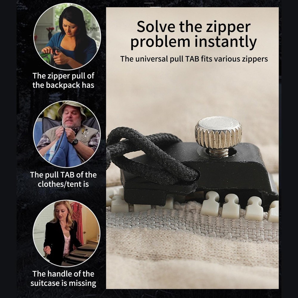 Zipper Repair Kit, 15Pcs 3 Different Size Replacement Zipper Quick Install