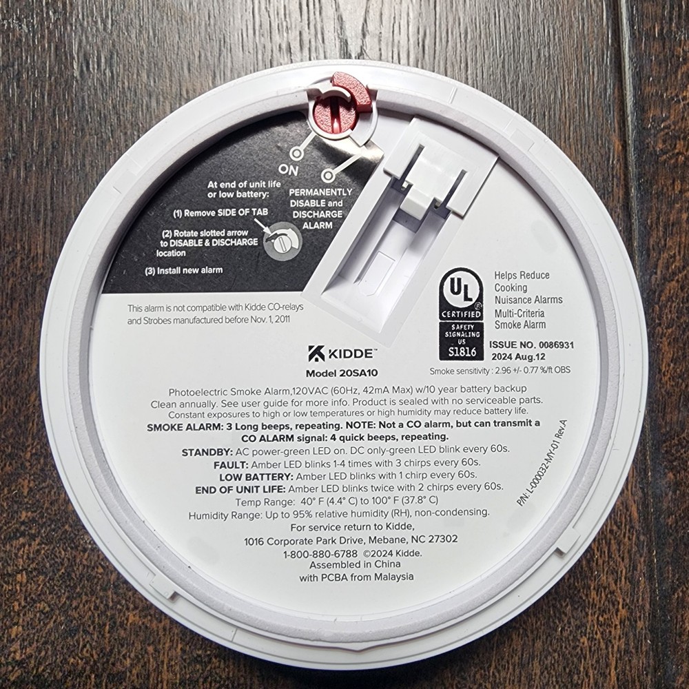 KIDDE 20SA10 Hardwired Smoke Detector