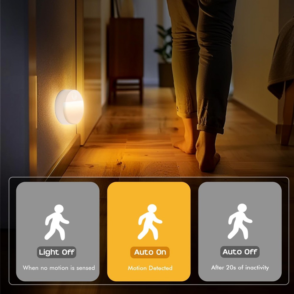 3 Pack Motion Sensor Stair Lights Battery