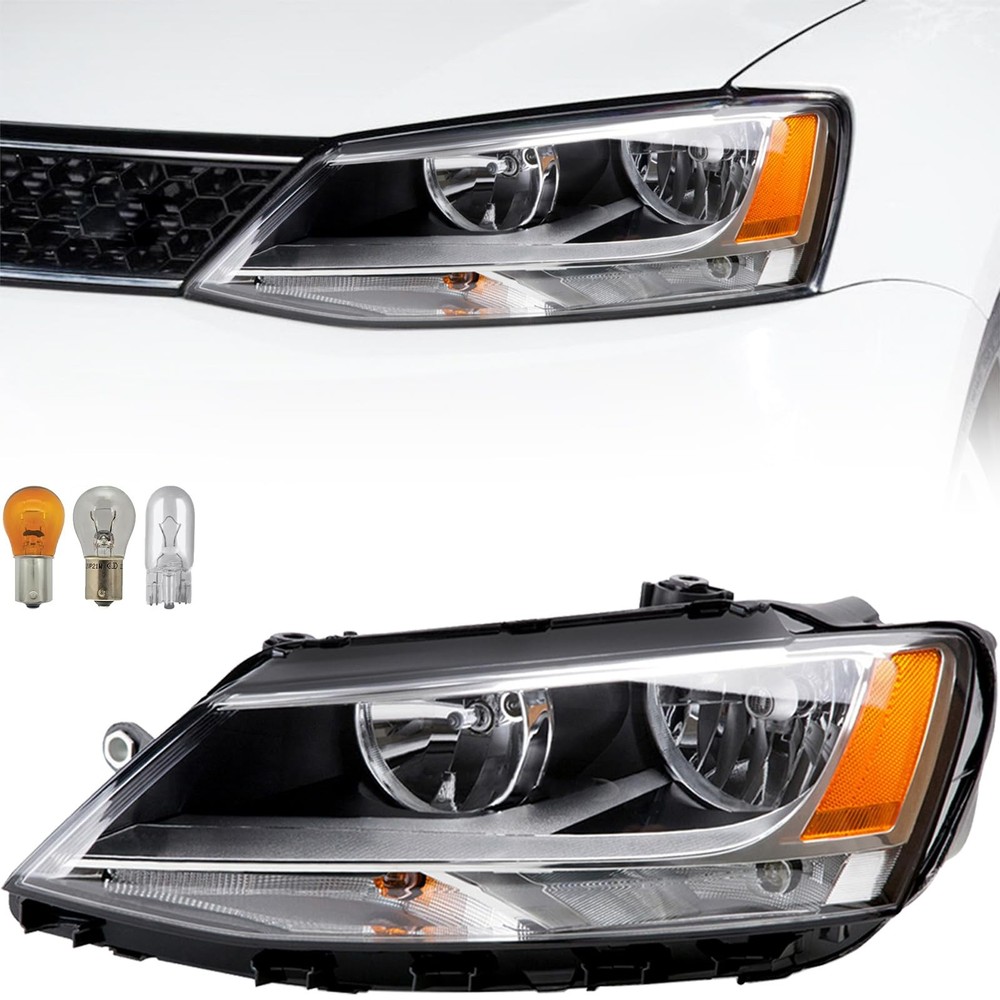 Halogen Headlamp Compatible 2011-2018 Jetta MK6 Driver Side Replacement