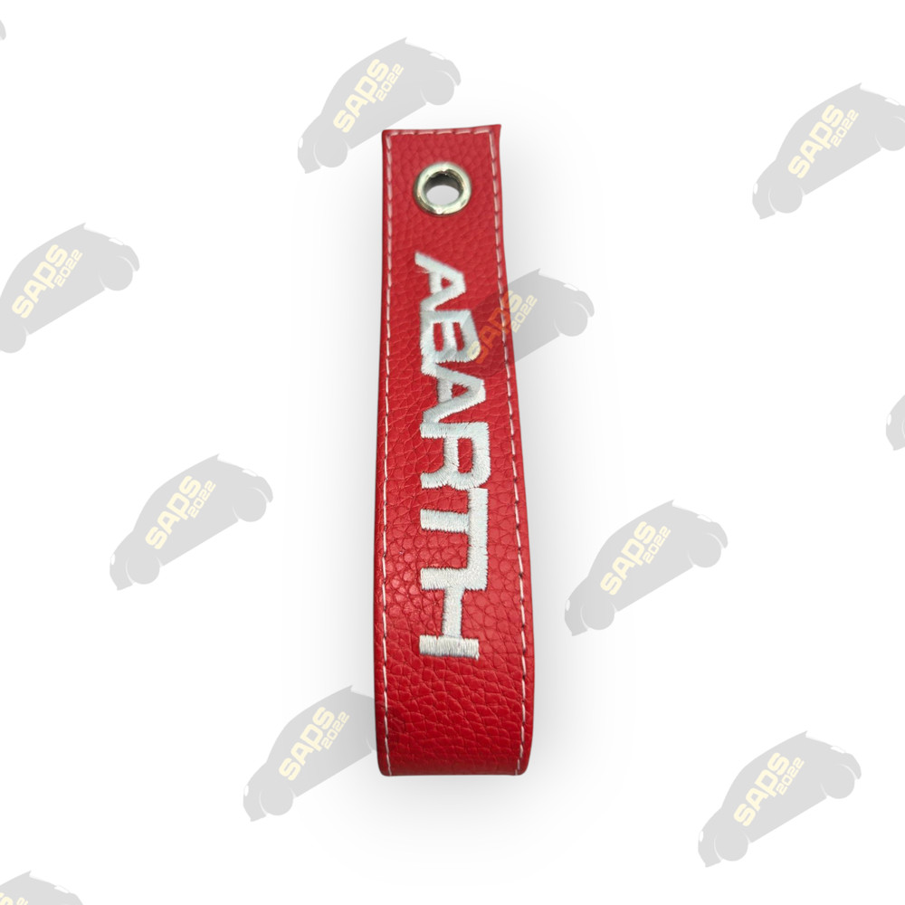 Abarth Red / White Stitch Leather Interior Boot Pull Strap Handle Fiat 500