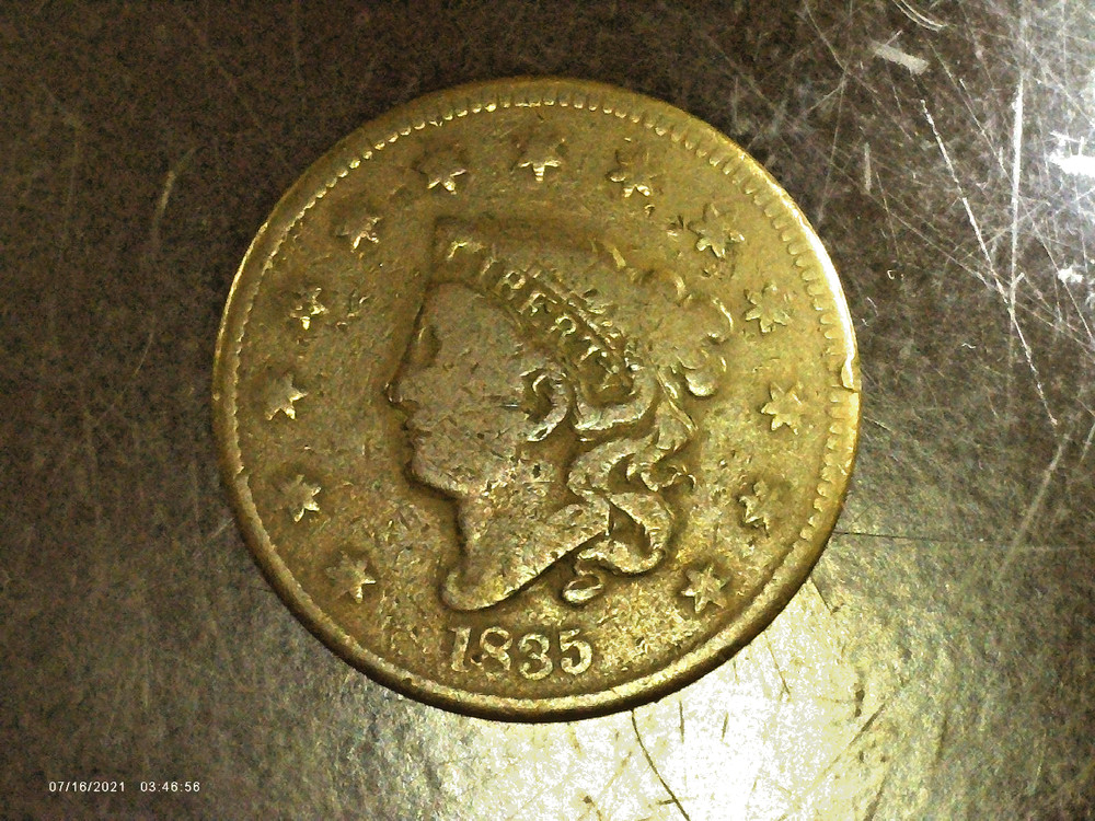 1835 Coronet Large cent