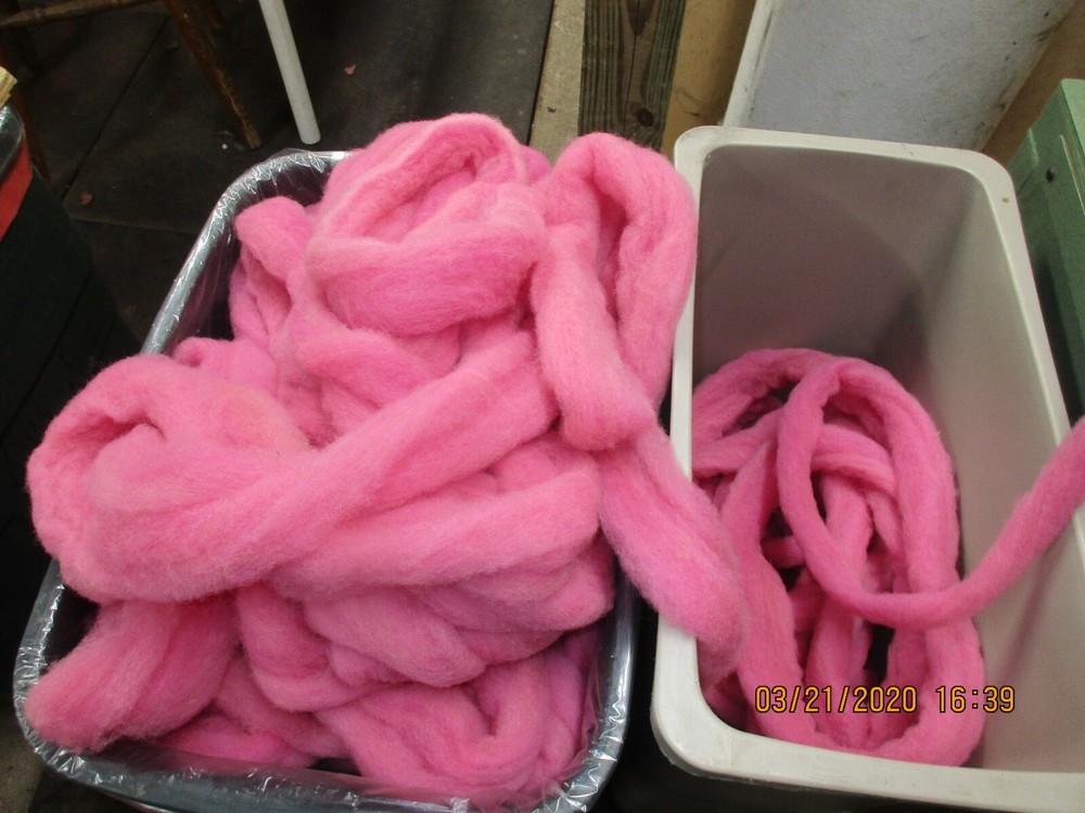 Pink Texel Wool Roving - Free Shipping