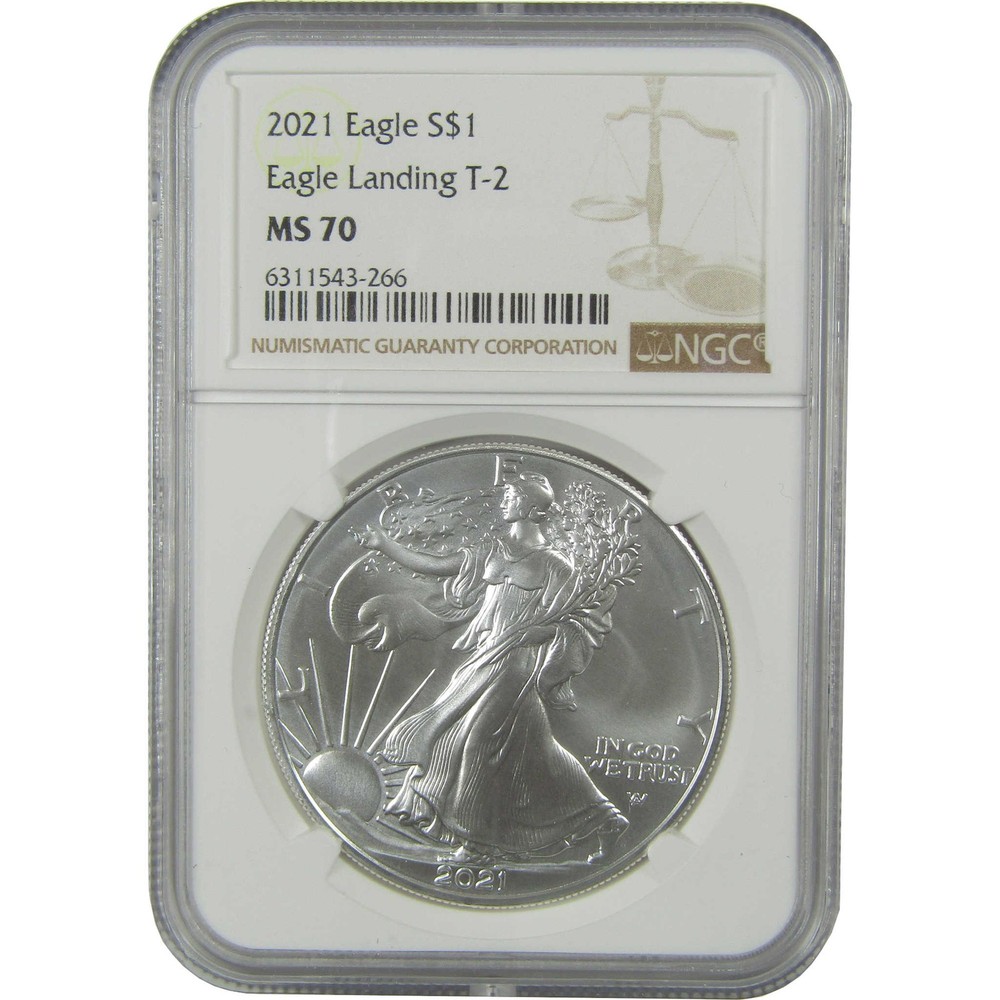 2021 Type 2 American Silver Eagle MS 70 NGC Bullion Uncirculated