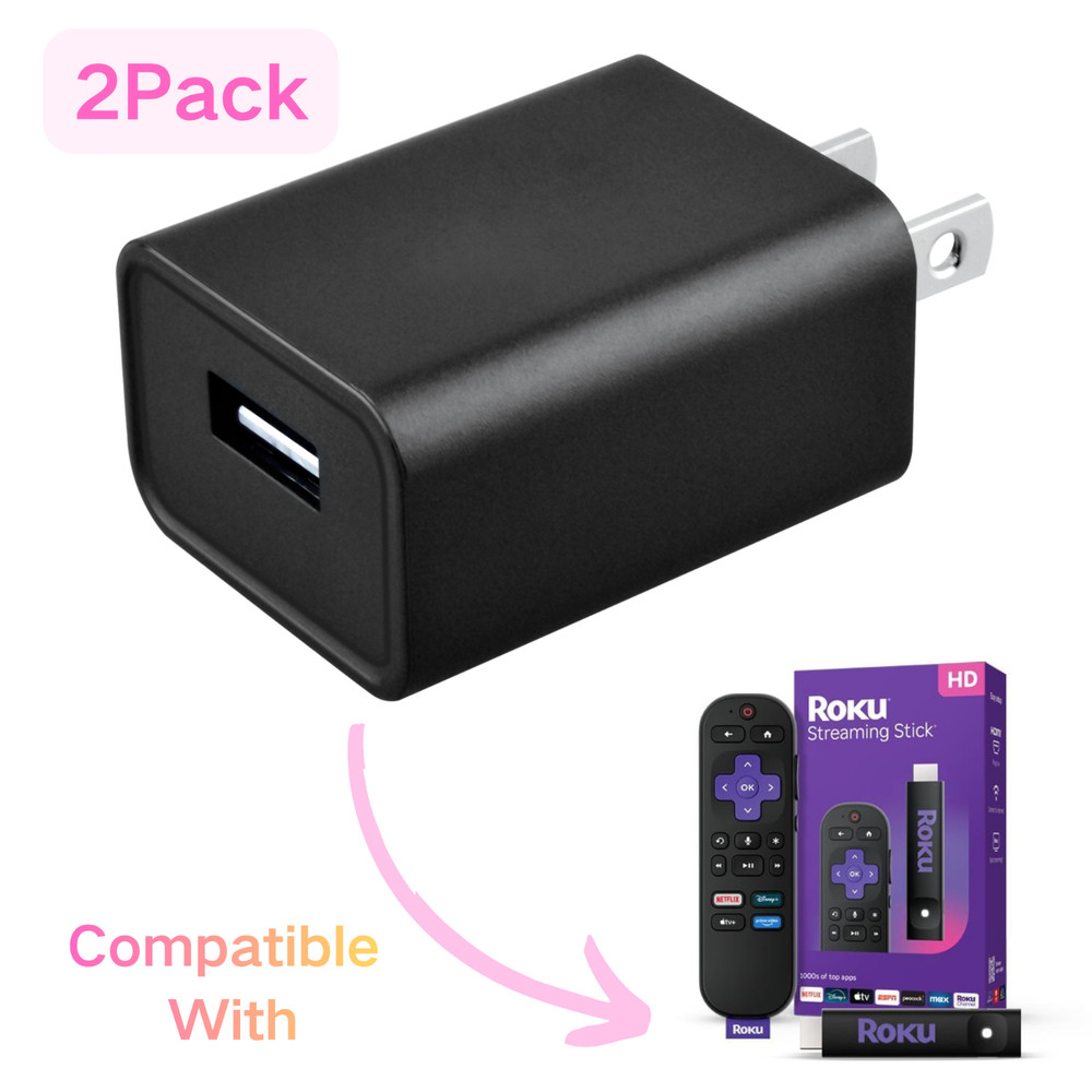 2Pack AC Adapter For Roku Streaming Stick, Express Plus, Premier/Plus